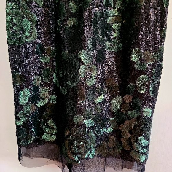 Vera Wang Party Dress Sequined Fully Lined Size 6 Green - Picture 3 of 7